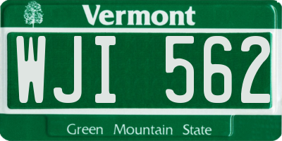 VT license plate WJI562