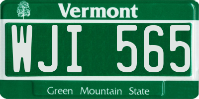 VT license plate WJI565