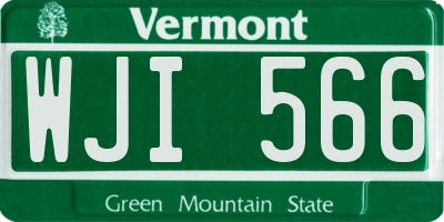 VT license plate WJI566