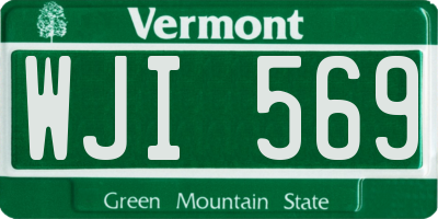 VT license plate WJI569