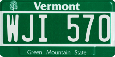 VT license plate WJI570