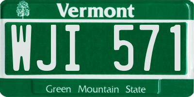VT license plate WJI571