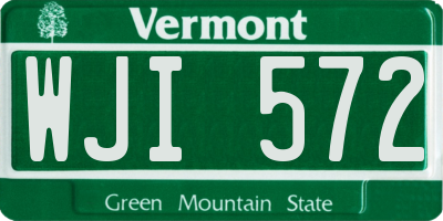 VT license plate WJI572