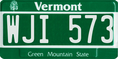 VT license plate WJI573