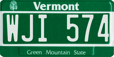 VT license plate WJI574