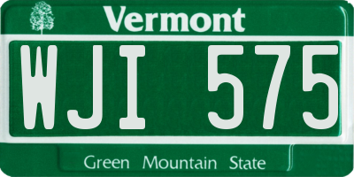 VT license plate WJI575