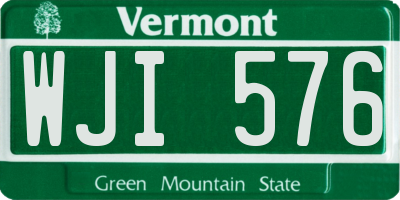 VT license plate WJI576