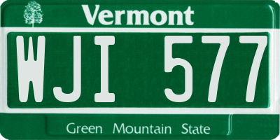 VT license plate WJI577