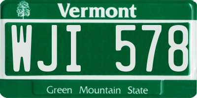 VT license plate WJI578