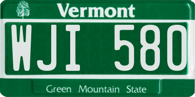 VT license plate WJI580