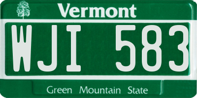 VT license plate WJI583