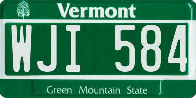 VT license plate WJI584