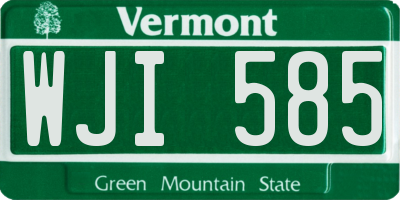 VT license plate WJI585