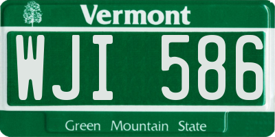 VT license plate WJI586