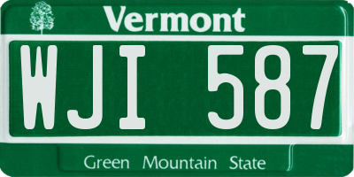 VT license plate WJI587