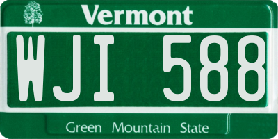VT license plate WJI588