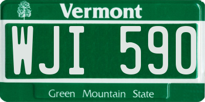 VT license plate WJI590