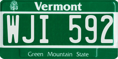 VT license plate WJI592
