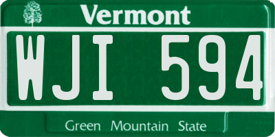 VT license plate WJI594