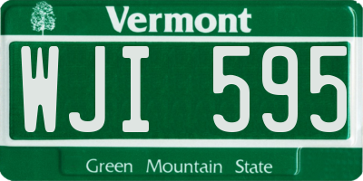 VT license plate WJI595