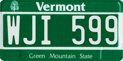 VT license plate WJI599
