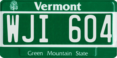 VT license plate WJI604