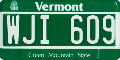 VT license plate WJI609