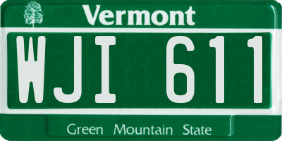 VT license plate WJI611