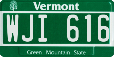 VT license plate WJI616