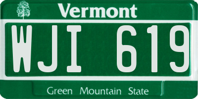 VT license plate WJI619
