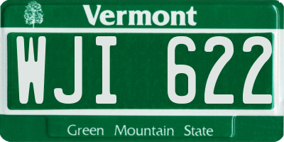 VT license plate WJI622