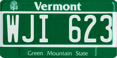 VT license plate WJI623