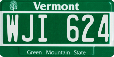 VT license plate WJI624