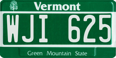 VT license plate WJI625