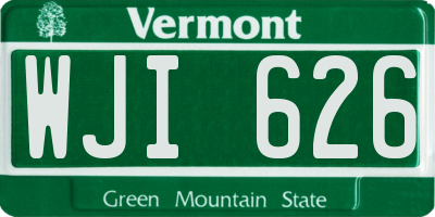 VT license plate WJI626