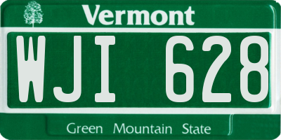 VT license plate WJI628