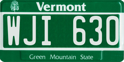 VT license plate WJI630