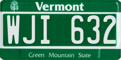 VT license plate WJI632