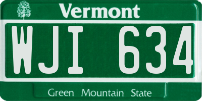 VT license plate WJI634