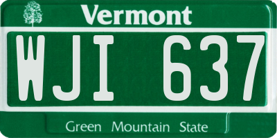 VT license plate WJI637