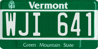 VT license plate WJI641