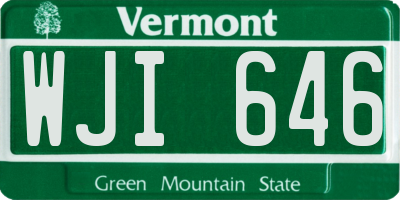 VT license plate WJI646