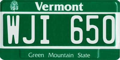 VT license plate WJI650