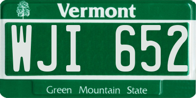 VT license plate WJI652