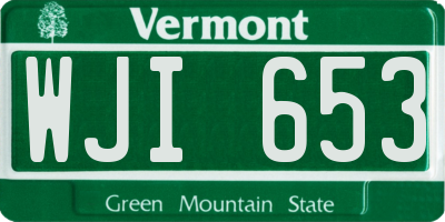 VT license plate WJI653