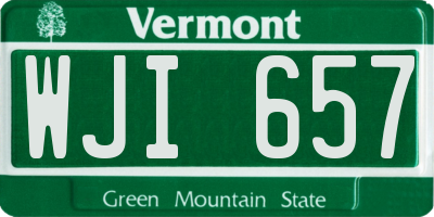 VT license plate WJI657