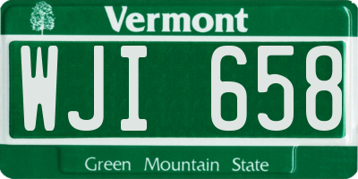 VT license plate WJI658