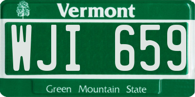 VT license plate WJI659