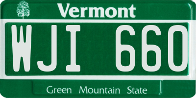VT license plate WJI660