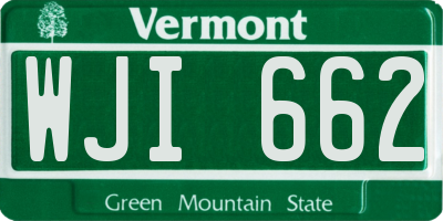 VT license plate WJI662